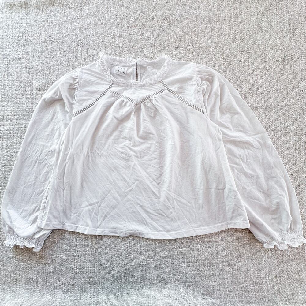 Zara Girl's White Cotton Blouse VGUC 11/12